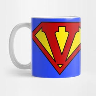 Superhero Symbol Letter V Mug